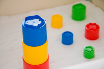 colorful tower toys