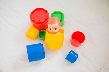 colorful tower toys