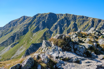 Distant mountain cores in slovakia Tatra mountain trails
