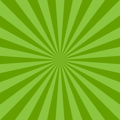 Obraz premium Sunlight abstract background. Green color burst background. Vector illustration. Sun beam ray sunburst