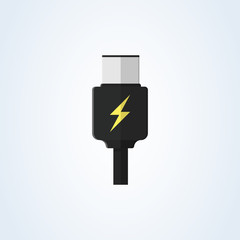 Obraz premium vector usb type-c and usb-c charge flat. charger illustration cable