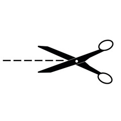 Schere mit Schnittlinie