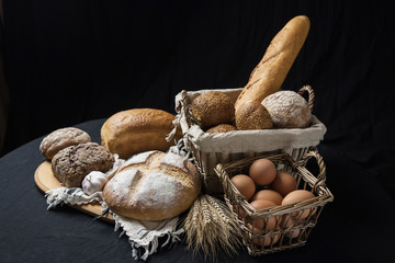Assortment of baked bread