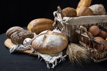 Assortment of baked bread