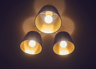 Lighting lamp with bulbs in home