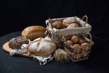 Assortment of baked bread