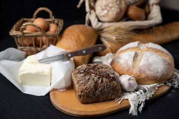 Assortment of baked bread