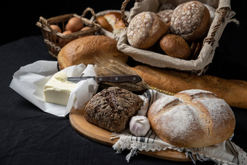 Assortment of baked bread