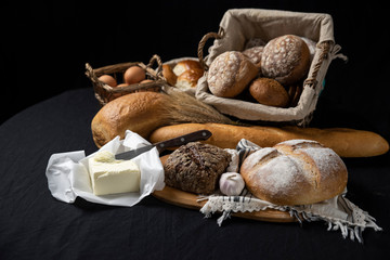 Assortment of baked bread