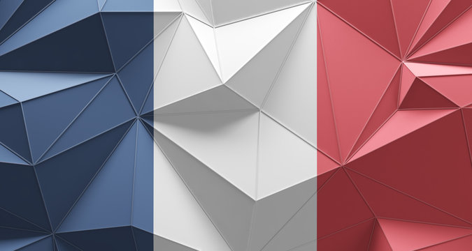 France flag low poly design background