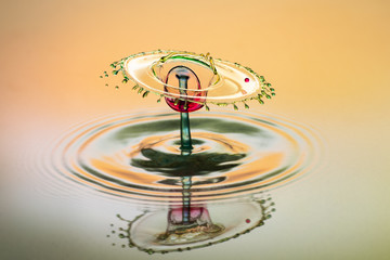 abstract background of splash of color water, collision of colored drops