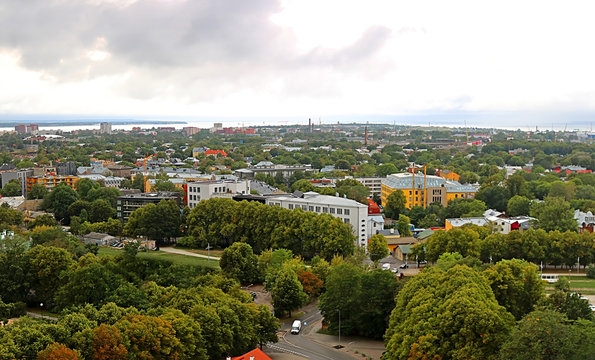 View of modern buildings in the summer in Tallinn, Estonia