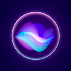 Personal assistant and voice recognition concept gradient. Vector illustration of soundwave