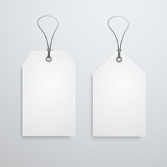 Two white price tag. Vector label template. Eps10