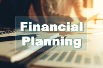 Two people discussion with table and expert advice financial planning.