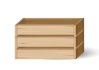 3D Mock up Realistic Wooden Crates or box product packaging isolated Background.