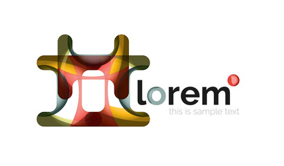 Abstract geometric design logo made of flowing elements