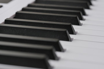 Fototapeta na wymiar piano keyboard closeup