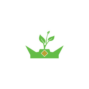 Crown with leaf logo
