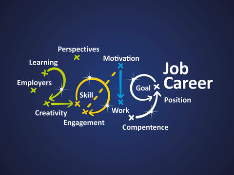 Job Career 2019 blue background vector