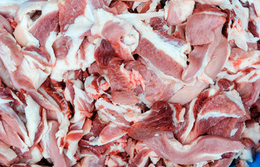 Fresh and raw meat and pork chops