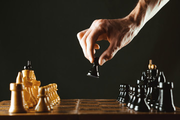 hand holding chess