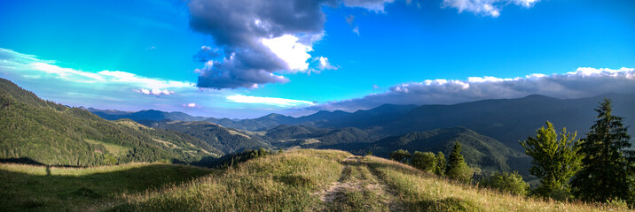 Fototapeta na wymiar Panorama of the Carpathian Mountains