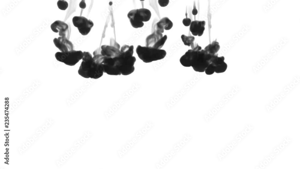 Poster black ink on a white background dissolves in water. beautiful effect modeled on a computer. 3d rende