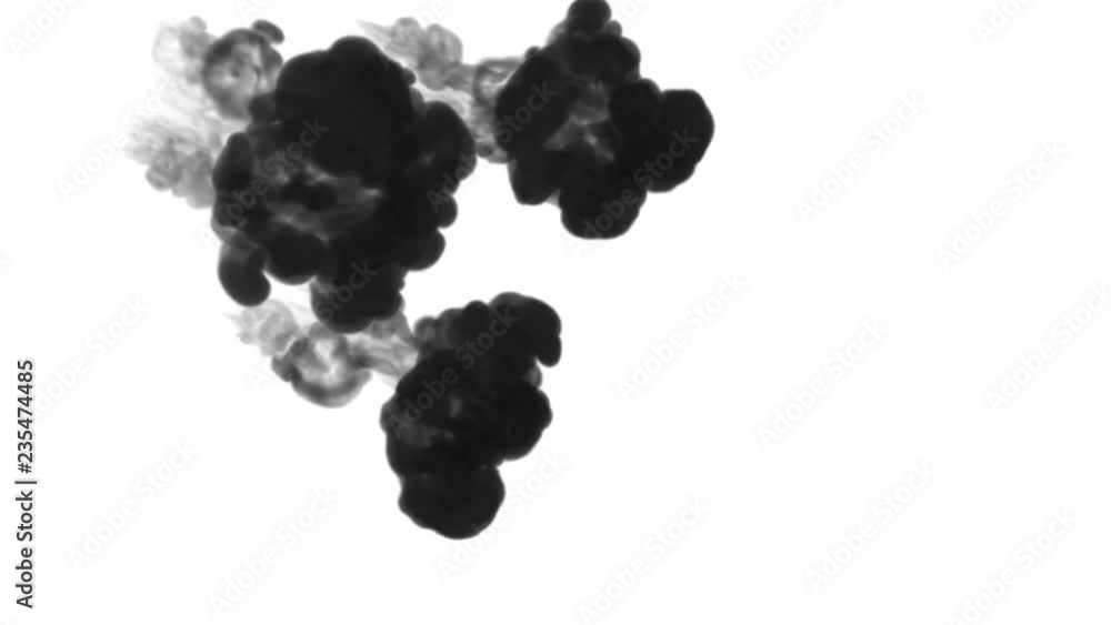 Aufkleber black ink on a white background dissolves in water. beautiful effect modeled on a computer. 3d rende