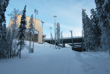 Khanty-Mansiysk. The center of winter sports. Section of track.