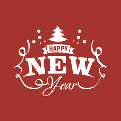 Merry Christmas. Happy New Year, 2019. Typography set. Vector logo, emblems, text design. Usable for banners, greeting cards, gifts etc.