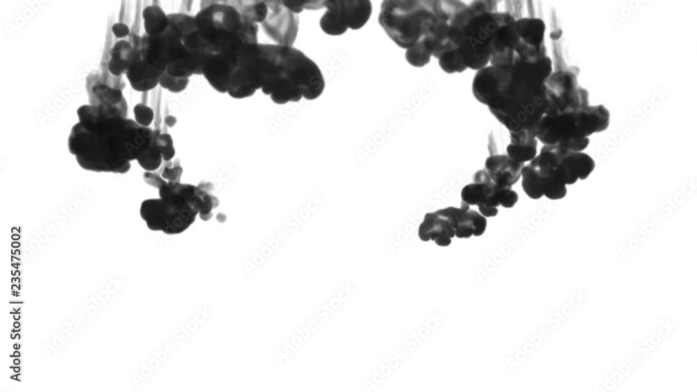 Poster black ink on a white background dissolves in water. beautiful effect modeled on a computer. 3d rende