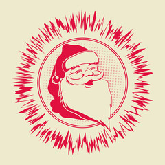Christmas pink frame with the silhouette of Santa Claus.