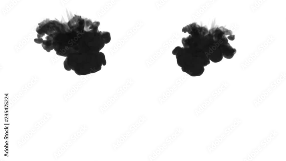 Poster black ink on a white background dissolves in water. beautiful effect modeled on a computer. 3d rende