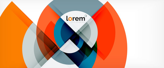 Obraz premium Modern geometric circles abstract background, colorful round shapes with shadow effects