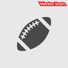 American football ball icon isolated sign symbol and flat style for app, web and digital design. Vector illustration.