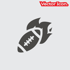 American football ball icon isolated sign symbol and flat style for app, web and digital design. Vector illustration.