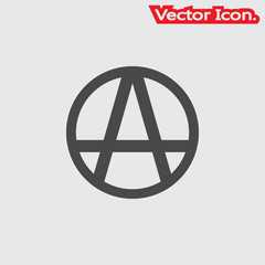 Anarchy icon isolated sign symbol and flat style for app, web and digital design. Vector illustration.