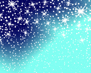 Falling snow background. Vector illustration with snowflakes. Winter snowing sky. Eps 10.