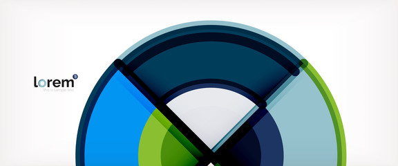 Circle abstract background, bright colorful round geometric shapes