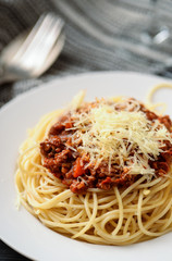 Traditional Italian spaghetti bolognese
