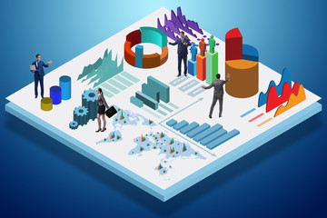 Obraz premium Businessman in business infographics concept