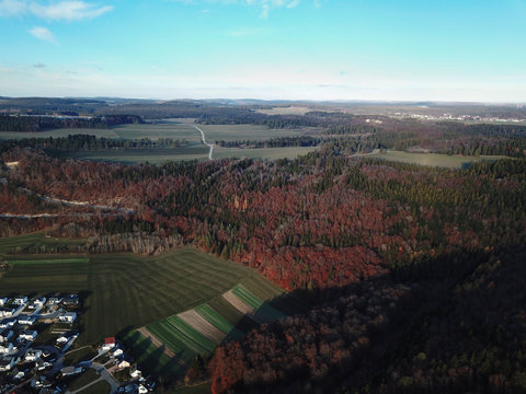D&uuml;rbheim im Herbst von oben / Drohne Luftbild November