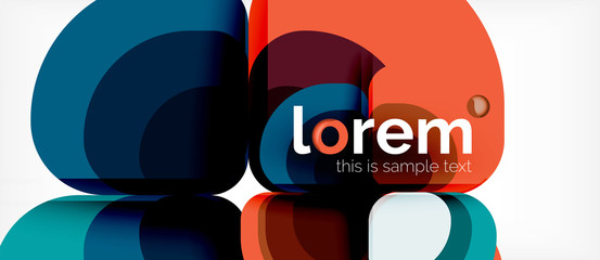 Round triangles geometric shapes composition