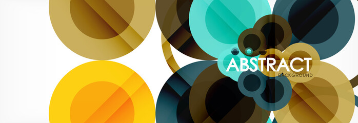 Abstract colorful geometric composition - multicolored circle background