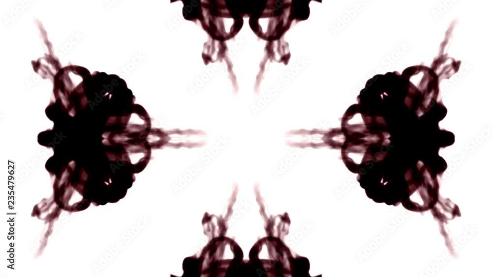 Poster dark ink on a white background dissolves in water. beautiful effect modeled on a computer. 3d render