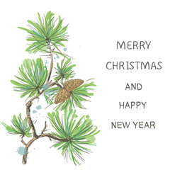 Holiday background with christmas tree. Great for christmas cards, banners, flyers, party posters. Vector illustration