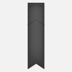 Flag shaped gray bookmark, vector mock-up