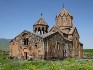 Fototapeta na wymiar Spitak Armenia Cathedral Europe Temple Blue SKy