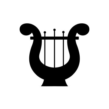 Harp icon, logo on white background